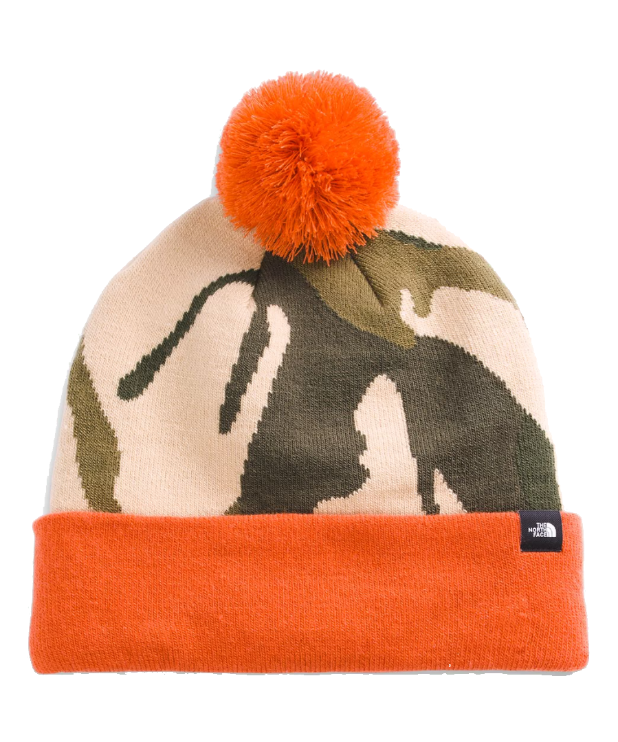 The North Face Youth Ski Tuke Beanie NF0A4VSX3AZ Burnt Olive Green Explorer Camo Print