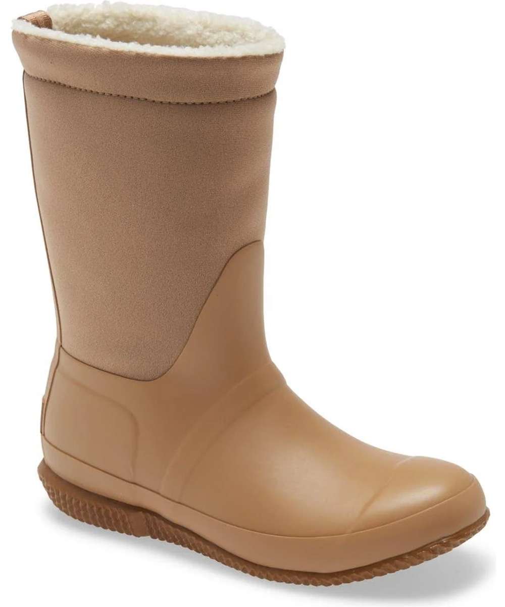 Hunter Women's Original Insulated Roll Top Sherpa Boots - Tawny/ White Willow WFT2052NRE