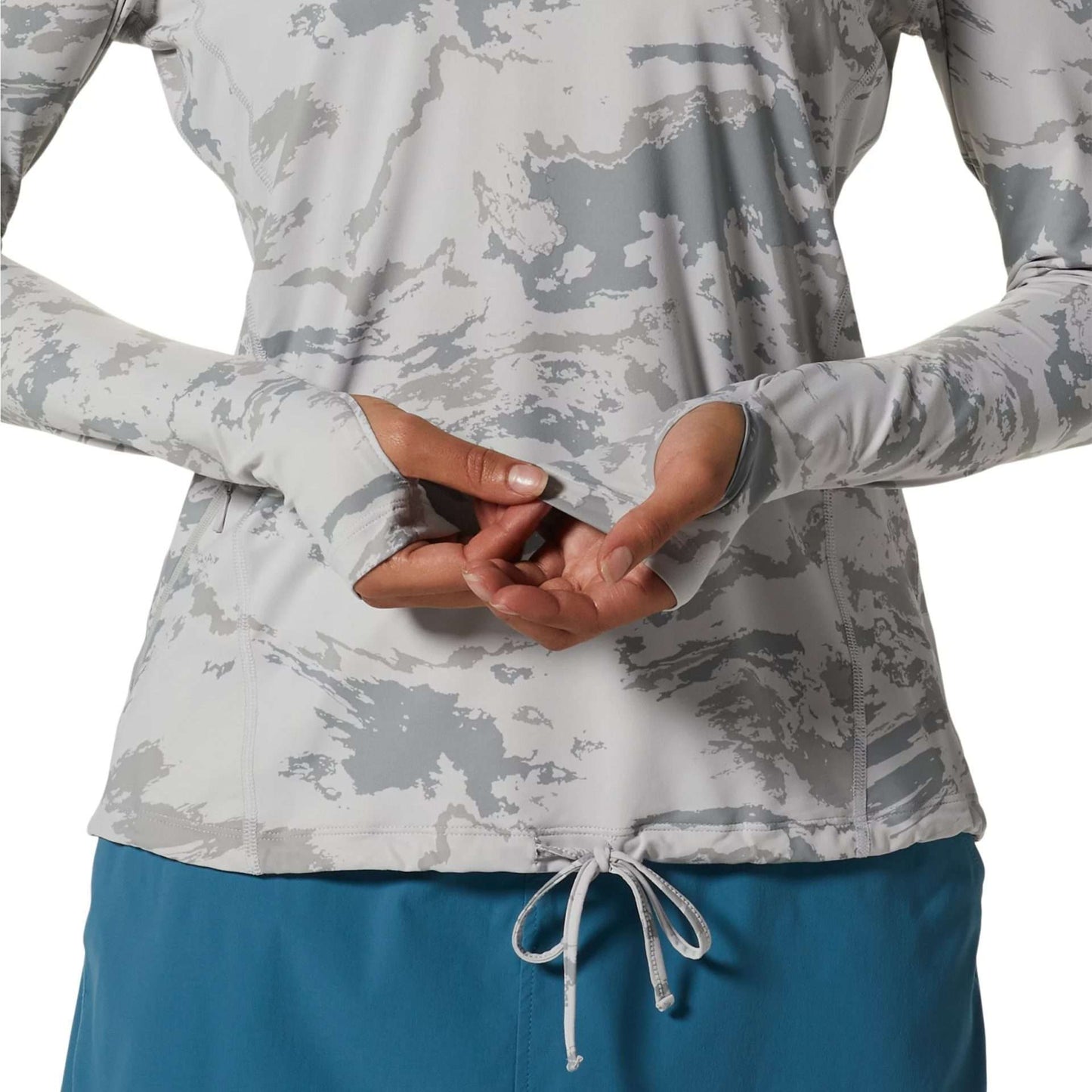 Mountain Hardwear women's crater lake LS hoodie -Grey Ice Crag Camo
