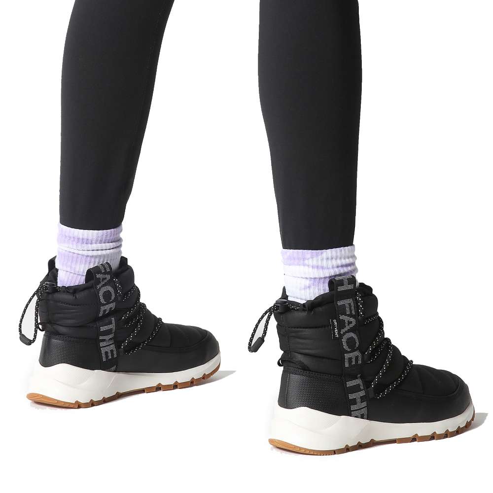 The North Face Women’s ThermoBall Lace Up Luxe Waterproof Boots in TNF Black/Gardenia White