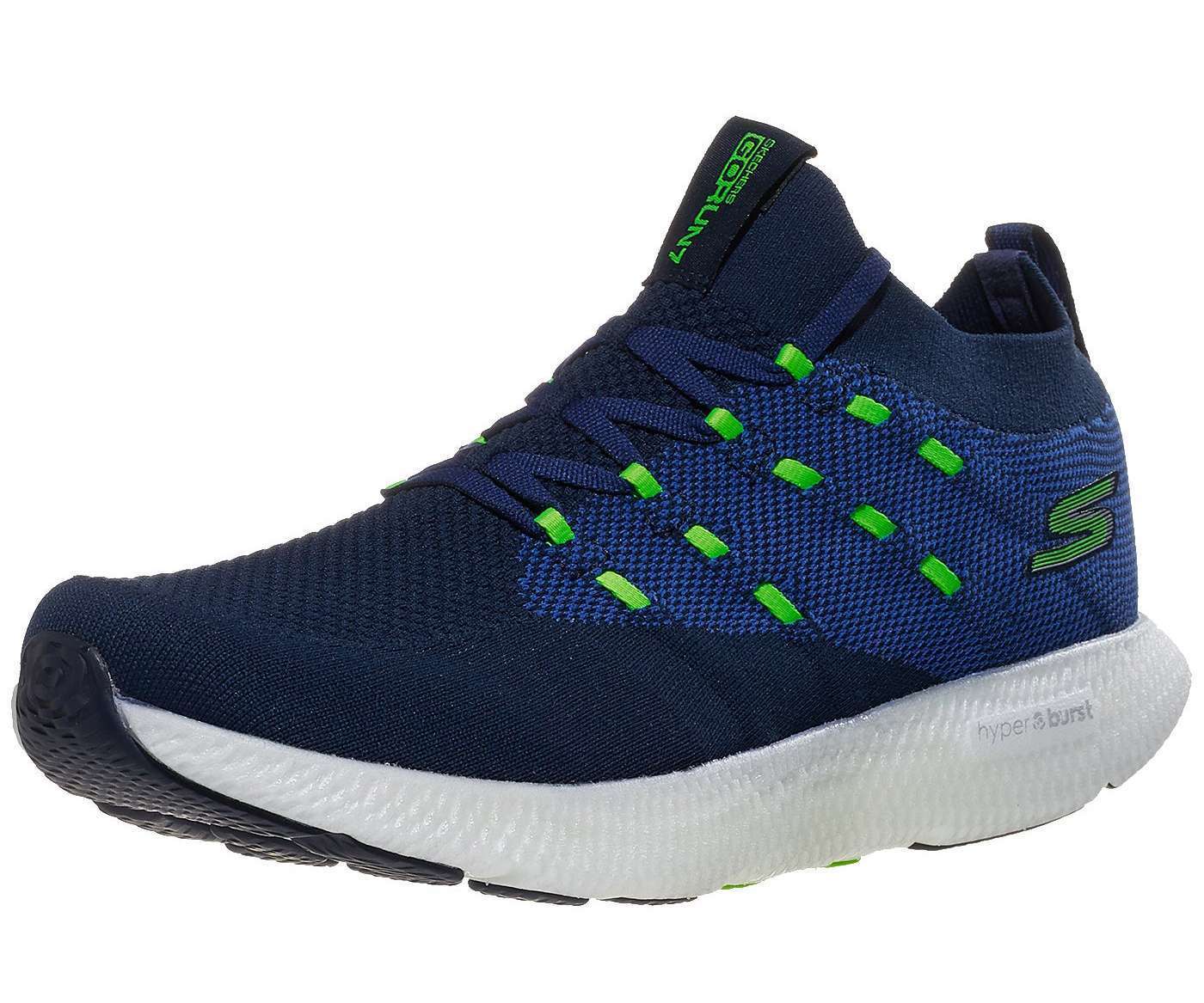 Skechers Men's Go Run 7 Running Shoes - Navy Lime 55219NVLM