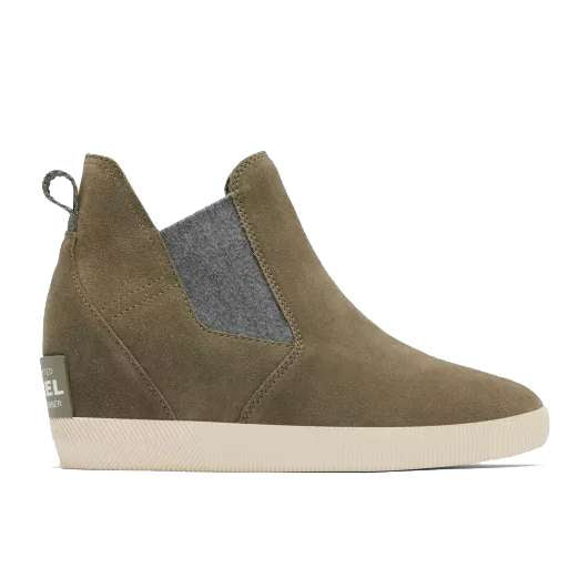 Sorel Women's Out N About Slip-On Wedge Boot Stone Green