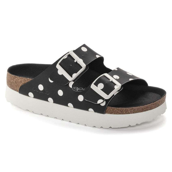 Birkenstock Papillio Arizona Platform in Black White Dots