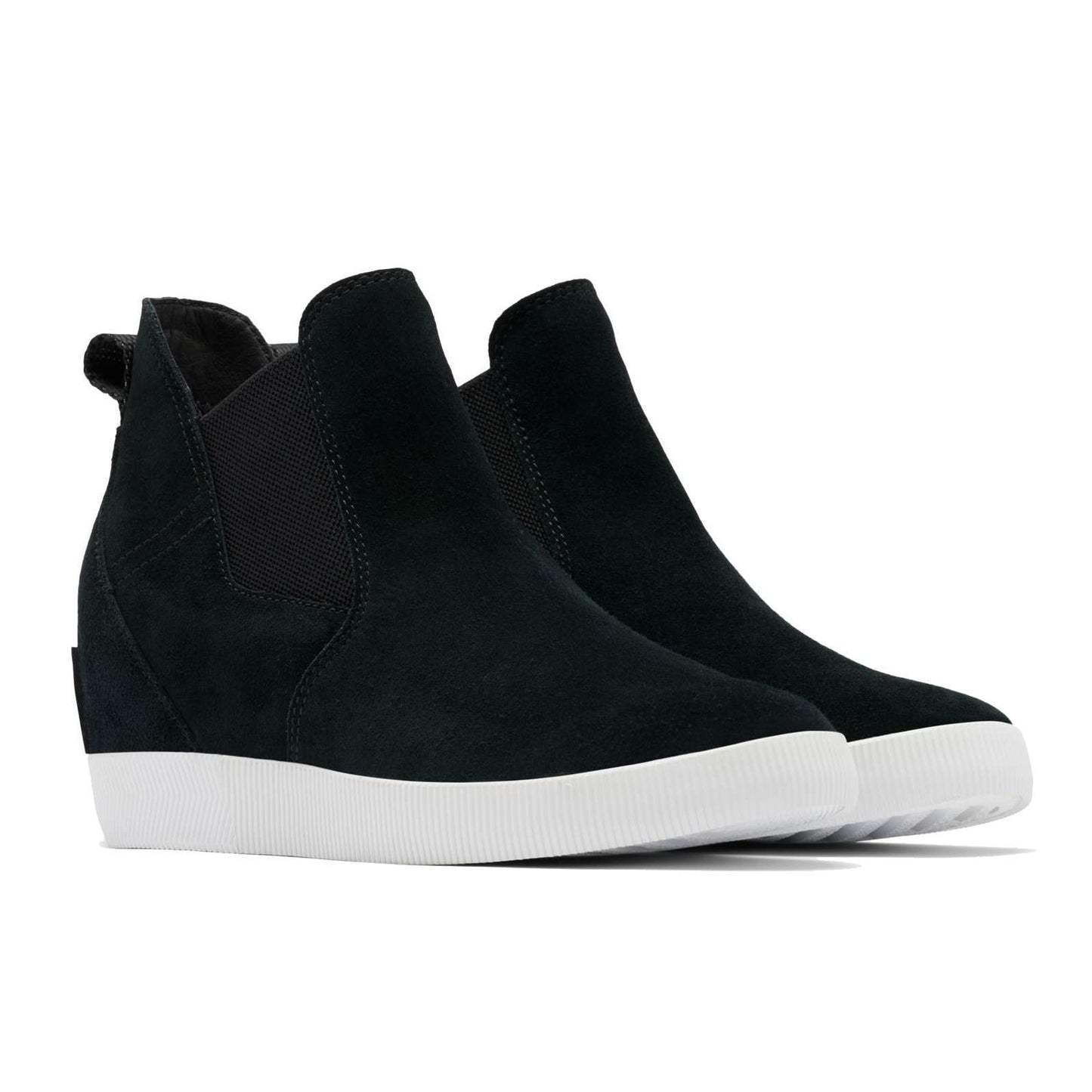 Sorel Women's Out N About Slip-On Wedge Boot in Black and White