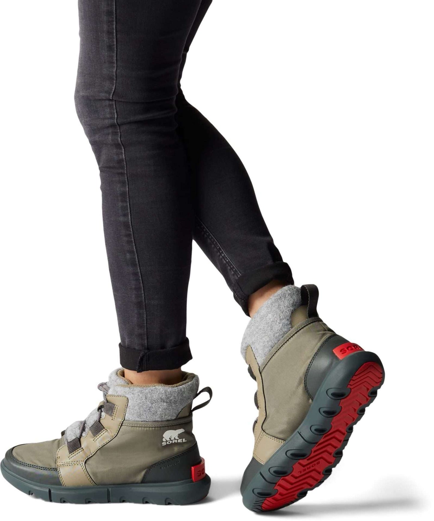 Sorel Women's Explorer II Carnival Felt Bootie NL4454-365 Sage, Dark Stone
