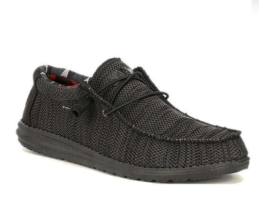 Hey Dude Wally Sox Shoes - Jet Black 110354935