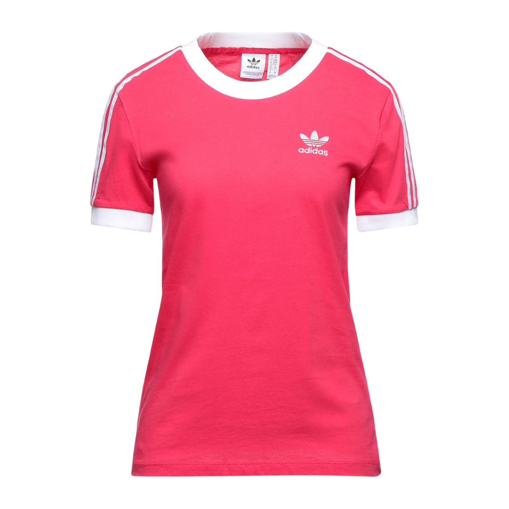 adidas originals trefoil tee in Power Pink/White