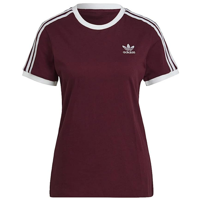 adidas originals 3-stripes tee in Victory Crimson color