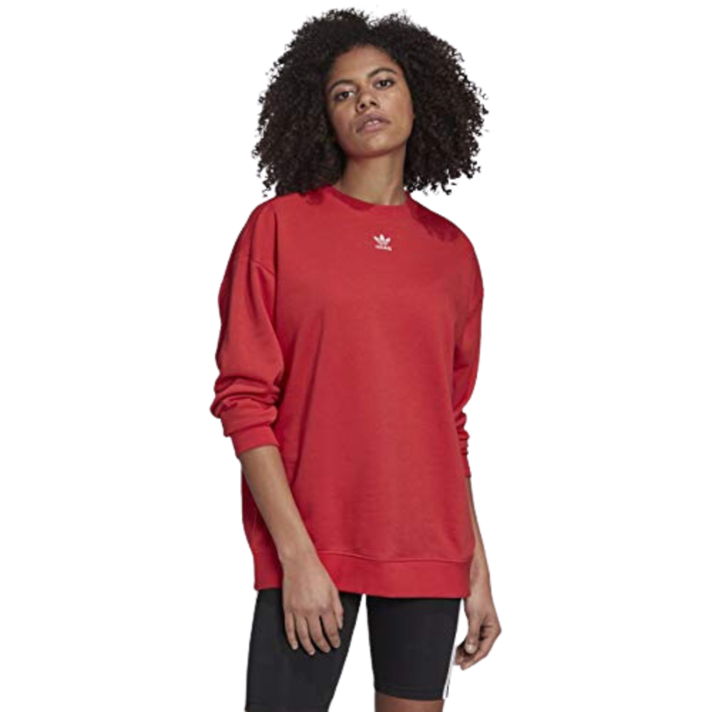 Woman in adidas Originals Women's Trefoil Essentials Sweatshirt