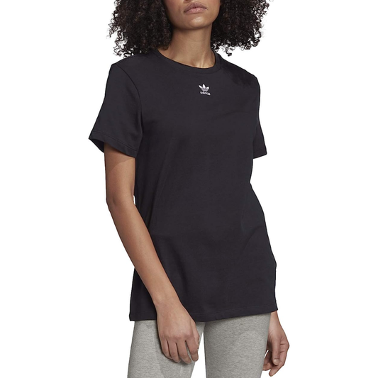 adidas Originals Women's T-Shirt in black with white embroidered logo