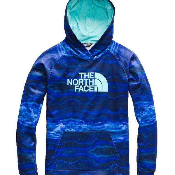 The North Face Women's Fave Half Dome Pullover Hoodie AZTEC BLUE CT GEODE PRINT/MINT BLUE