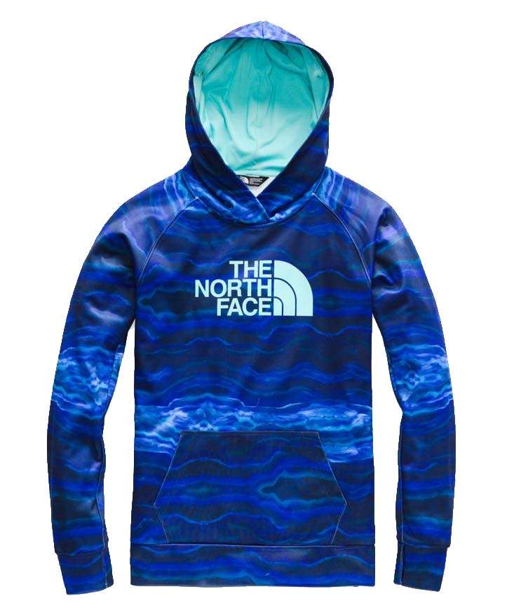 The North Face Women's Fave Half Dome Pullover Hoodie AZTEC BLUE CT GEODE PRINT/MINT BLUE