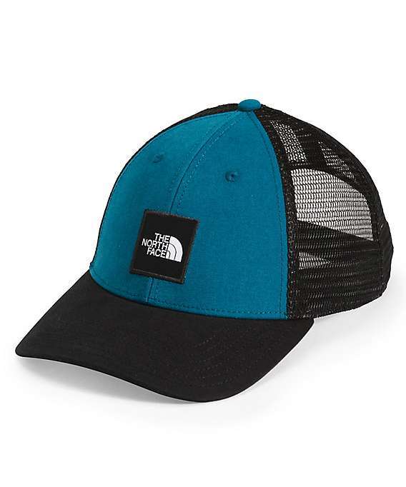 The North Face Box Logo Trucker Hat - Moroccan Blue/TNF Black NF0A3FKKXY01