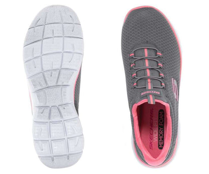 Skechers Women's Summits Bungee Slip On Shoes - Gray 12980W/GYPK