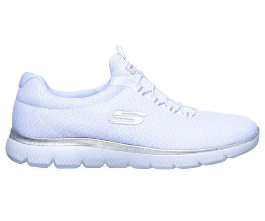 Skechers Women's Summits Bungee Slip on Shoes - White (12980WSL