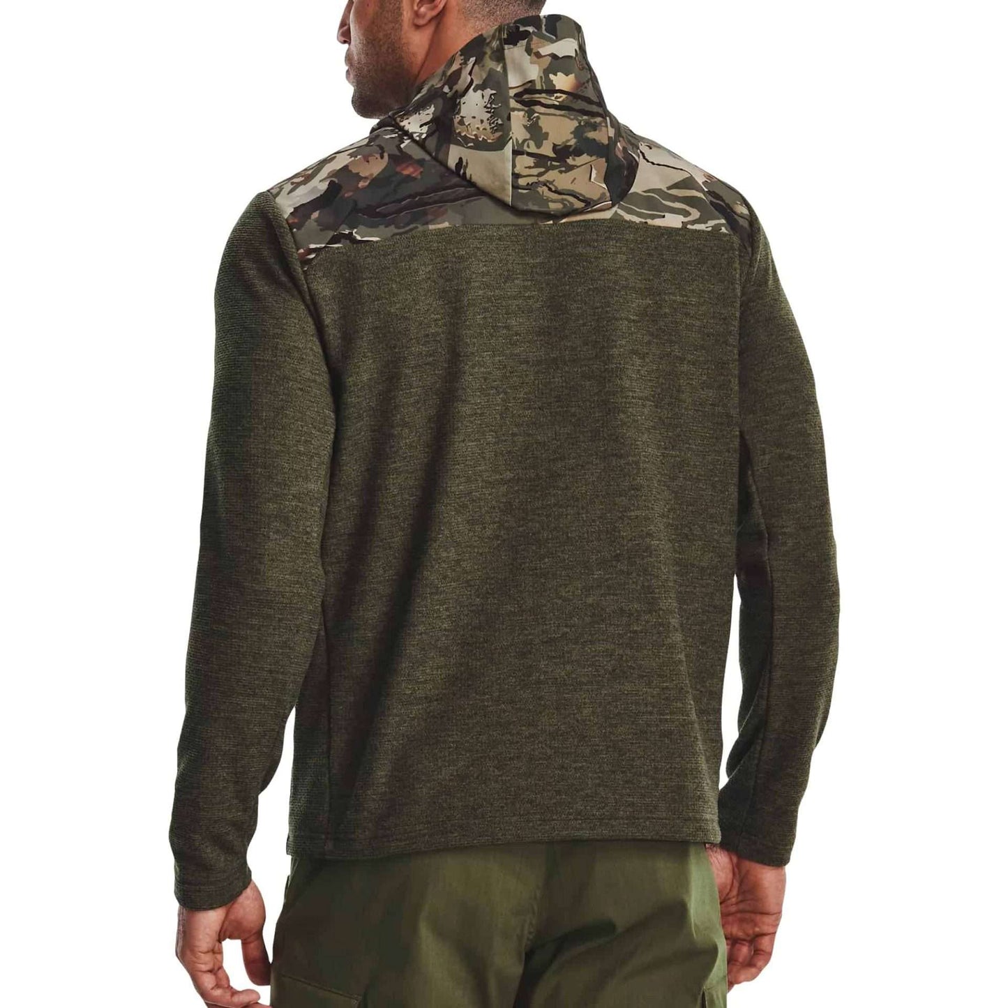 Under Armour Men's Specialist Grid 1/2 Zip Hoodie - MARINE OD GREEN/FOREST CO