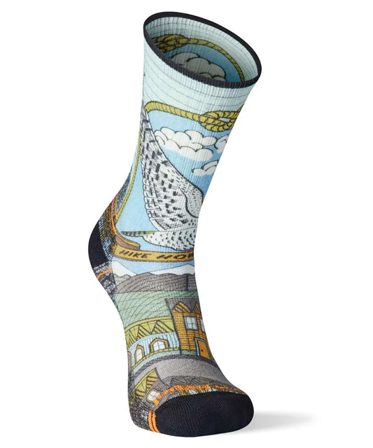 Smartwool Hike Light Cushion Print Crew Socks, SW001739, Charcoal 