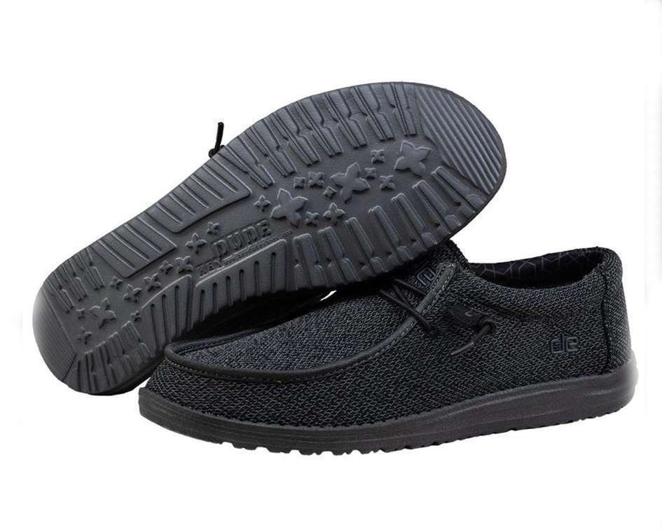 Hey Dude Men's Wally Sox Shoes - Micro Total Black 