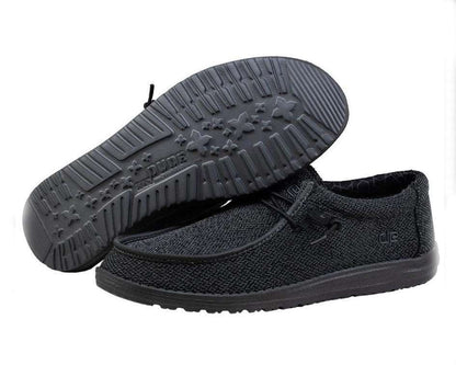 Hey Dude Men's Wally Sox Shoes - Micro Total Black 