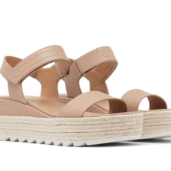 SOREL WOMENS CAMERON FLATFORM WEDGE SANDAL NL4016-246 Honest Beige