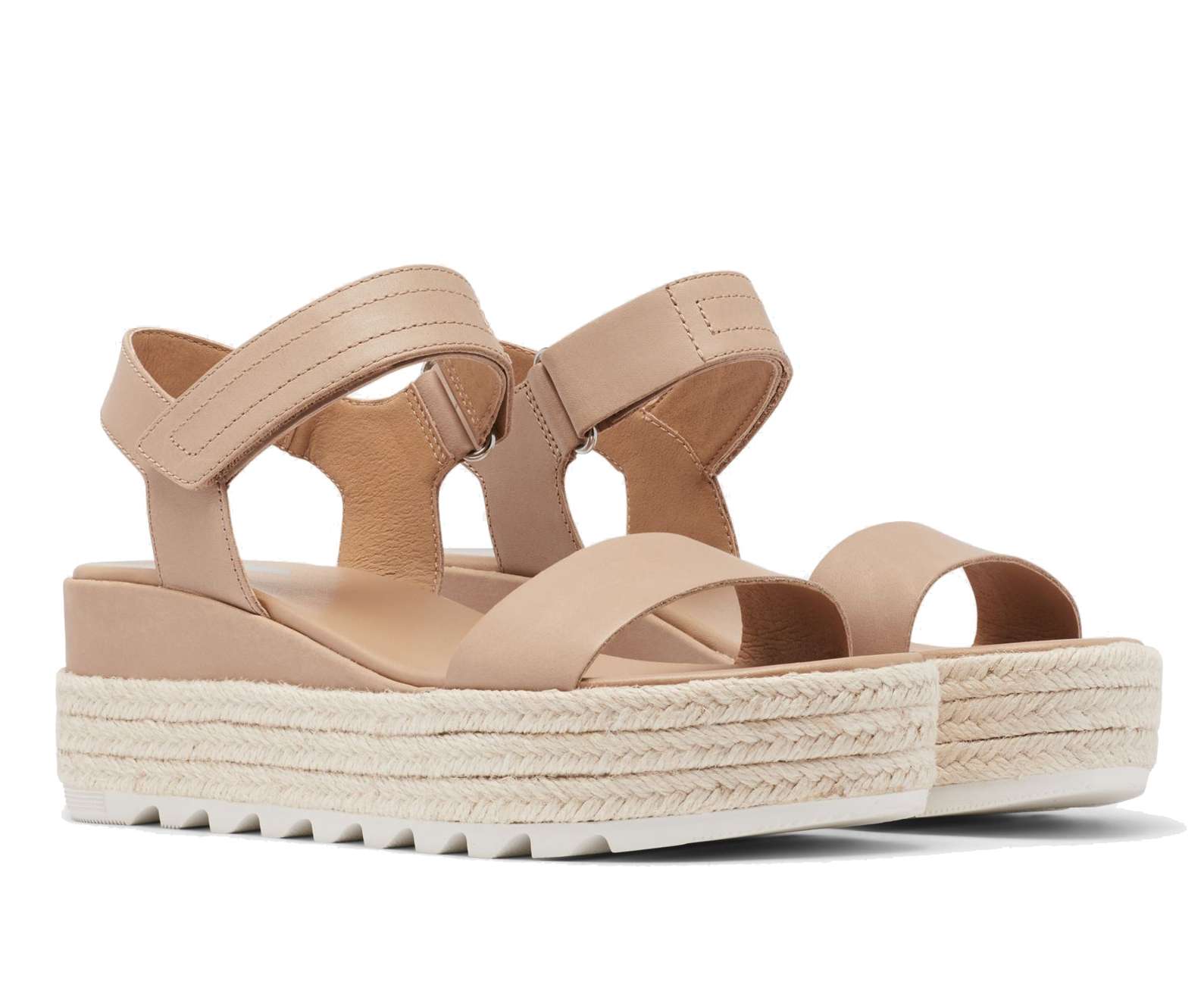 SOREL WOMENS CAMERON FLATFORM WEDGE SANDAL NL4016-246 Honest Beige