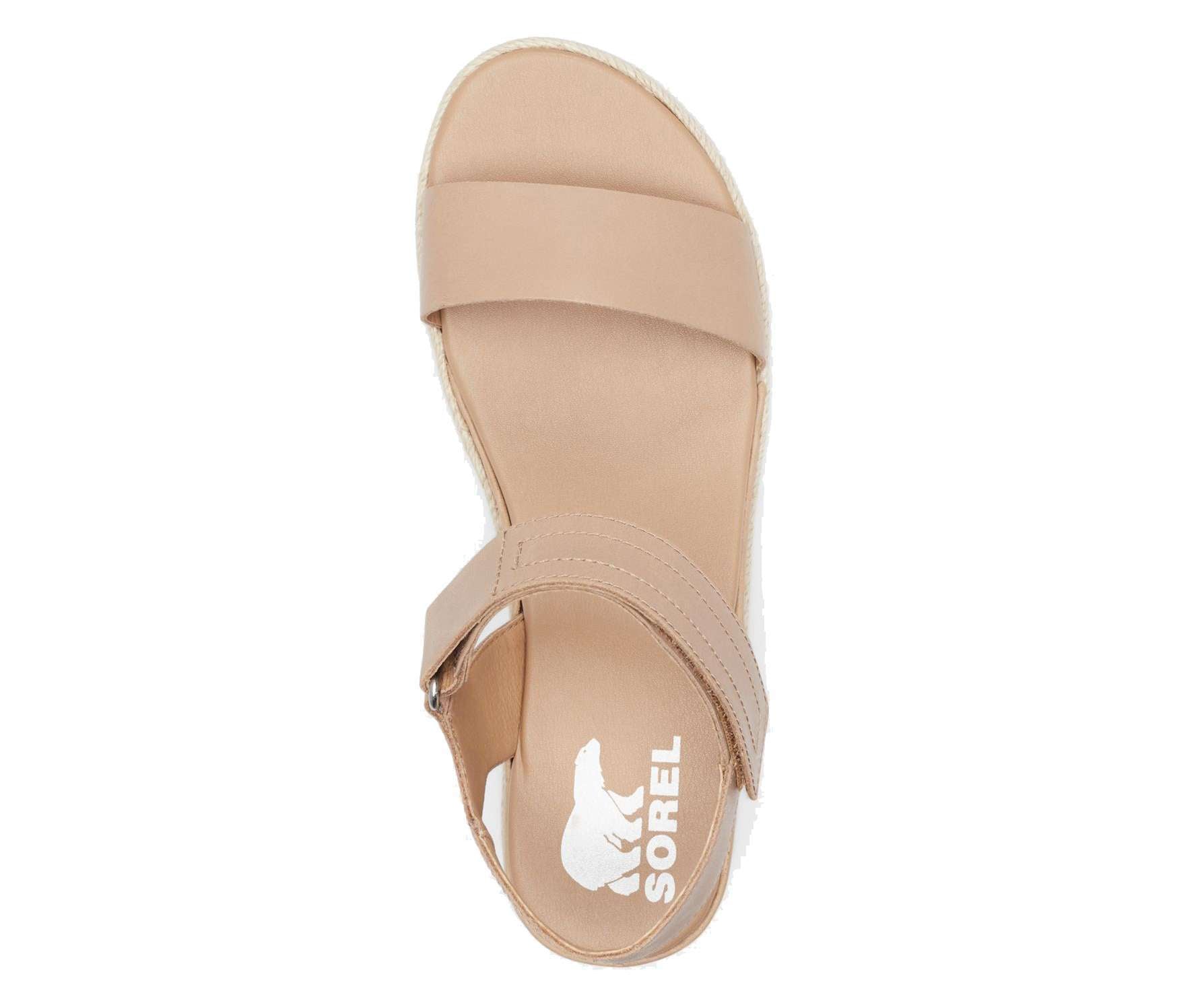 SOREL WOMENS CAMERON FLATFORM WEDGE SANDAL NL4016-246 Honest Beige