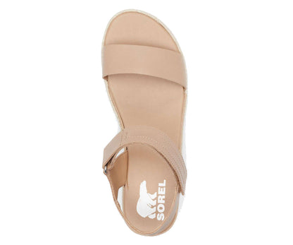 SOREL WOMENS CAMERON FLATFORM WEDGE SANDAL NL4016-246 Honest Beige