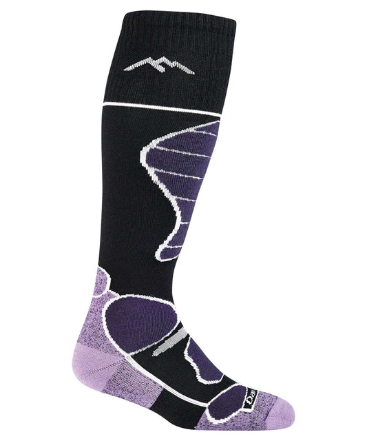 Darn Tough Women's Function 5 Over-the-Calf Midweight Ski & Snowboard Sock - Black (1810-C 0722)