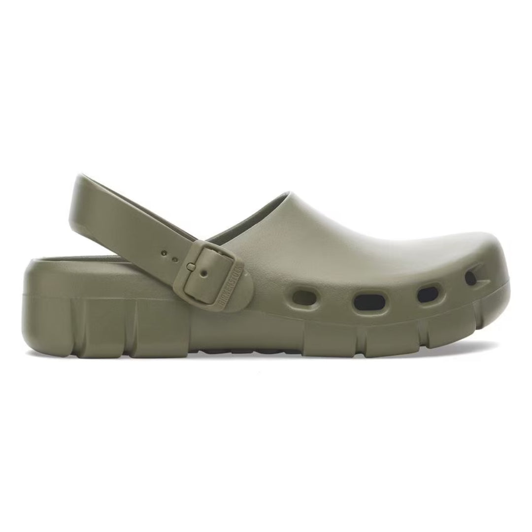 Birkenstock Birki Flow EVA clogs, lightweight, water-resistant footwear designed for comfort and durability.