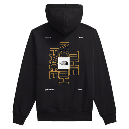 The North Face Men's Brand Proud Hoodie with a bold logo design and soft fleece fabric for everyday warmth and comfort.