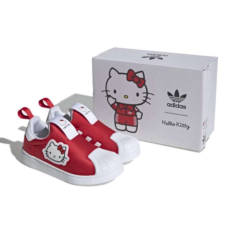 adidas Original PS Kids Superstar Shoes - Hello Kitty, Red White
