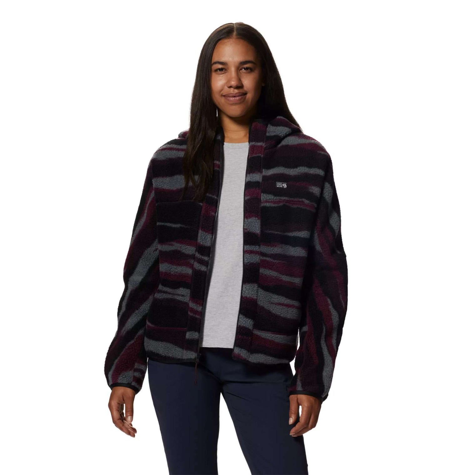 Mountain Hardwear Women's HiCamp™ Fleece Full Zip Hoody - Cocoa Red Landscape Print 2002601604