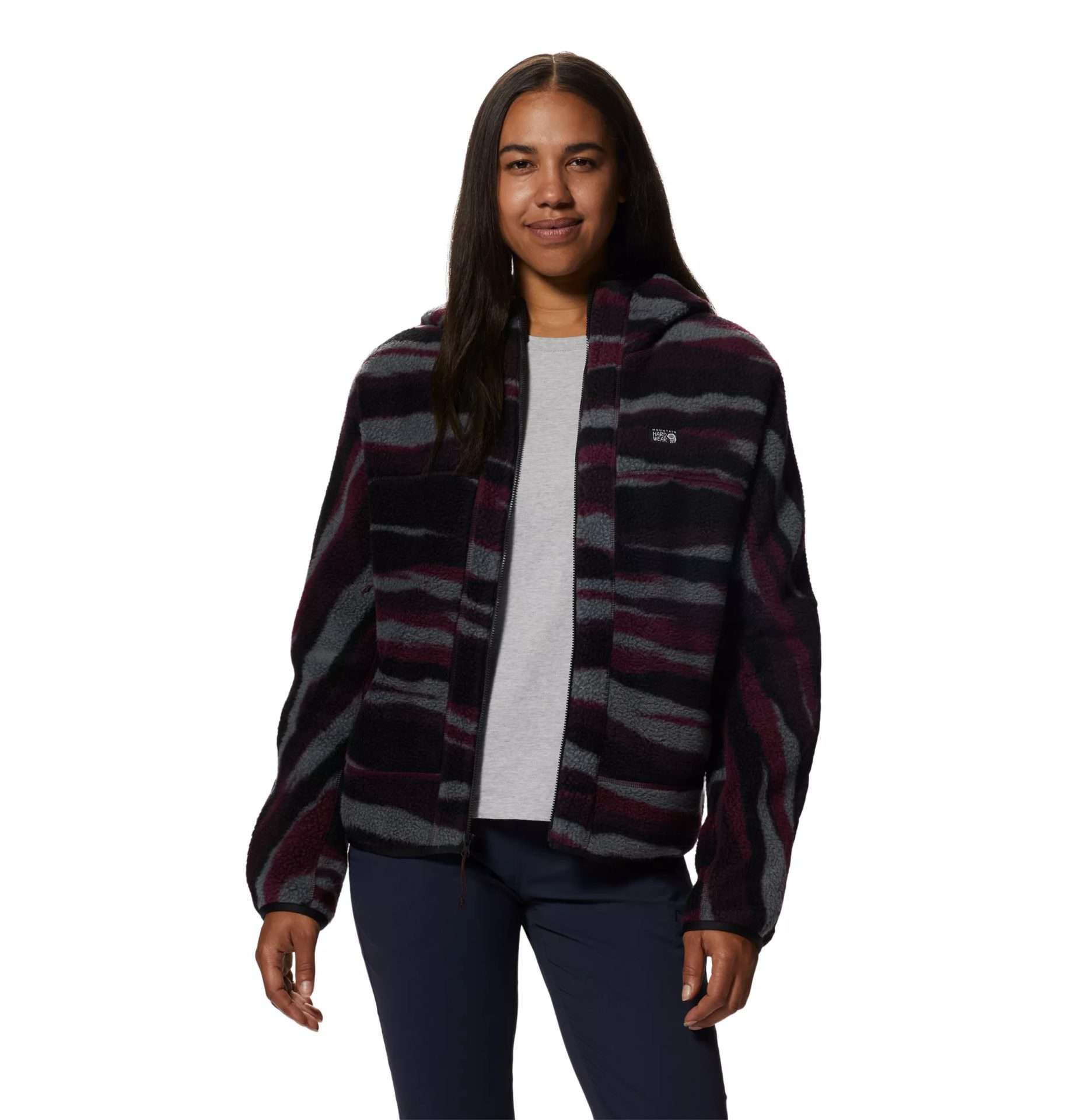 Mountain Hardwear Women's HiCamp™ Fleece Full Zip Hoody - Cocoa Red Landscape Print 2002601604