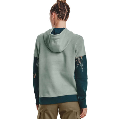 Women's UA Rival Fleece Blocked Hoodie Opal Green / Tourmaline Teal