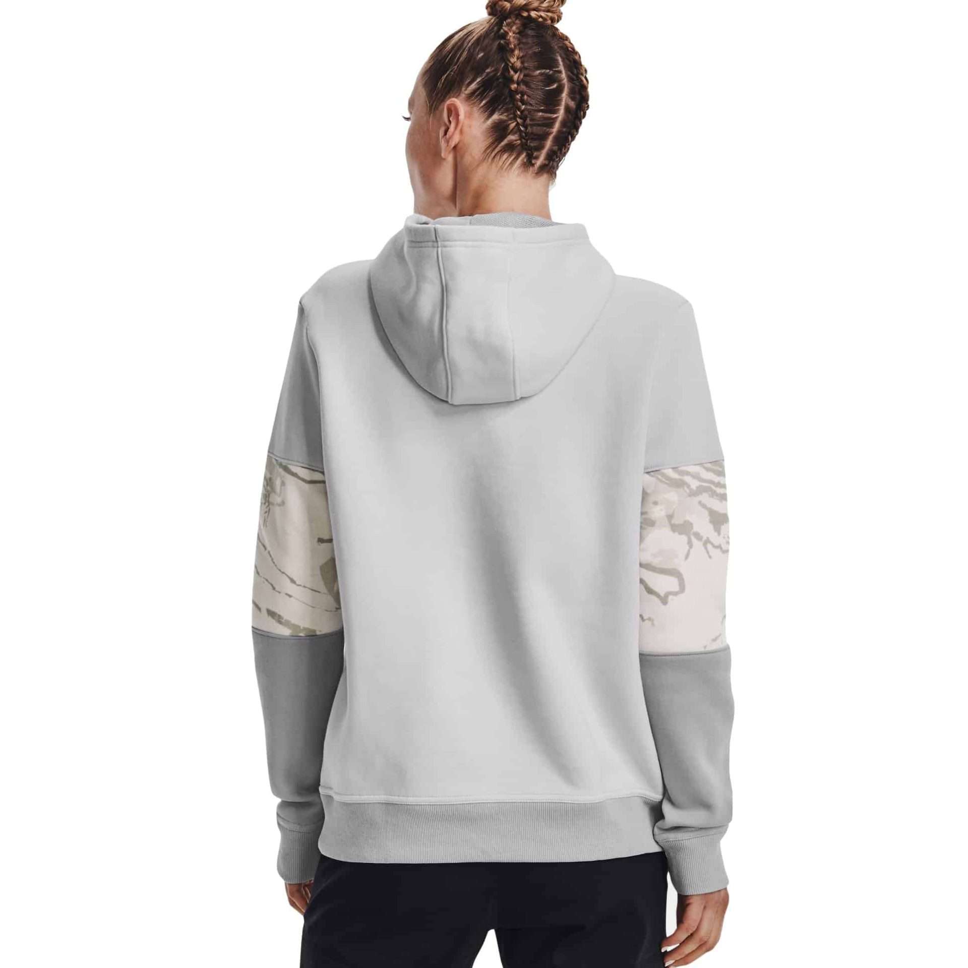Women's UA Rival Fleece Blocked Hoodie Halo Gray / UA Snow Camo