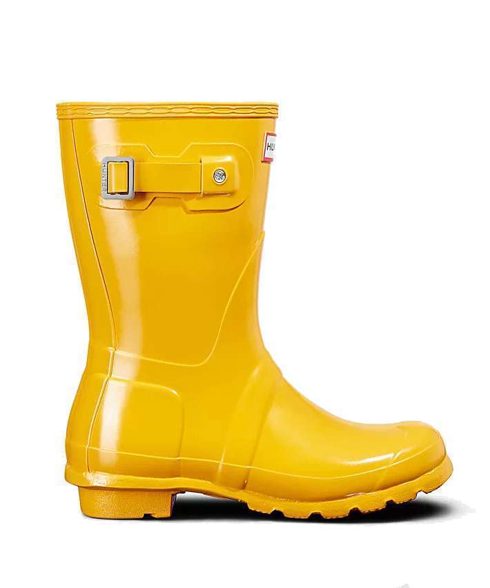 Hunter Women's Original Short Gloss Rain Boots - Yellow