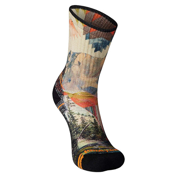 Smartwool Women's Hike Light Cushion Mountain Print Crew Socks (SW001569-100 0822) 