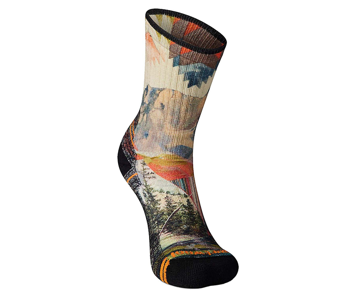 Smartwool Women's Hike Light Cushion Mountain Print Crew Socks (SW001569-100 0822) 