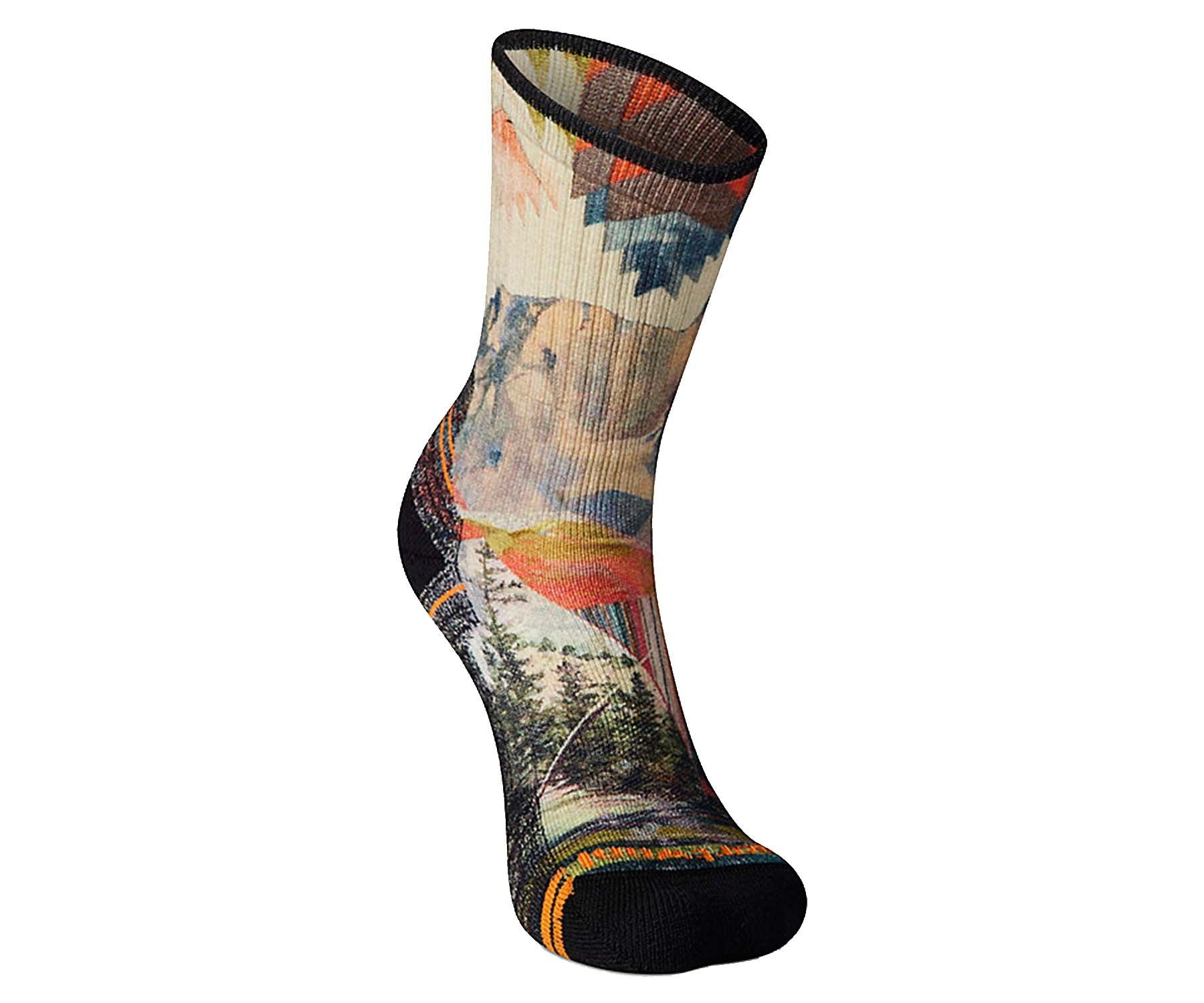 Smartwool Women's Hike Light Cushion Mountain Print Crew Socks (SW001569-100 0822) 