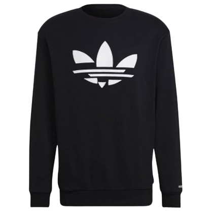 Man sporting the adidas Originals ST Crew Sweatshirt with a revamped Trefoil logo