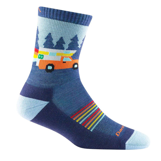 Darn Tough Kids Van Wild Micro Crew Lightweight Hiking Sock - Denim