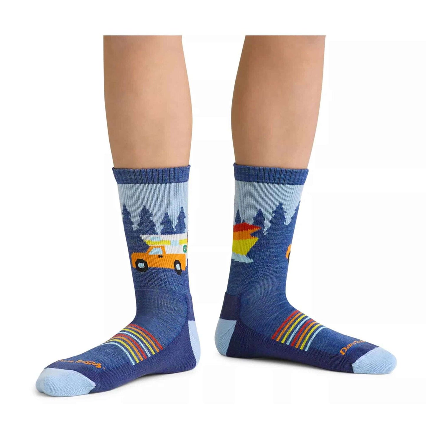 Darn Tough Kids Van Wild Micro Crew Lightweight Hiking Sock - Denim