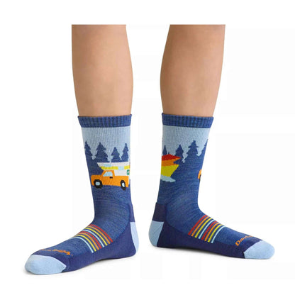 Darn Tough Kids Van Wild Micro Crew Lightweight Hiking Sock - Denim