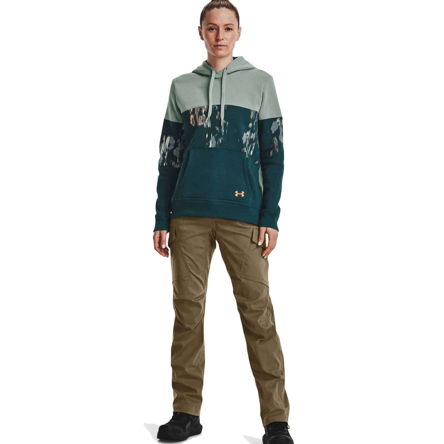 Women's UA Rival Fleece Blocked Hoodie Opal Green / Tourmaline Teal