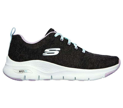 Skechers Women's Arch Fit Comfy Wave Shoes - Black Lavender 