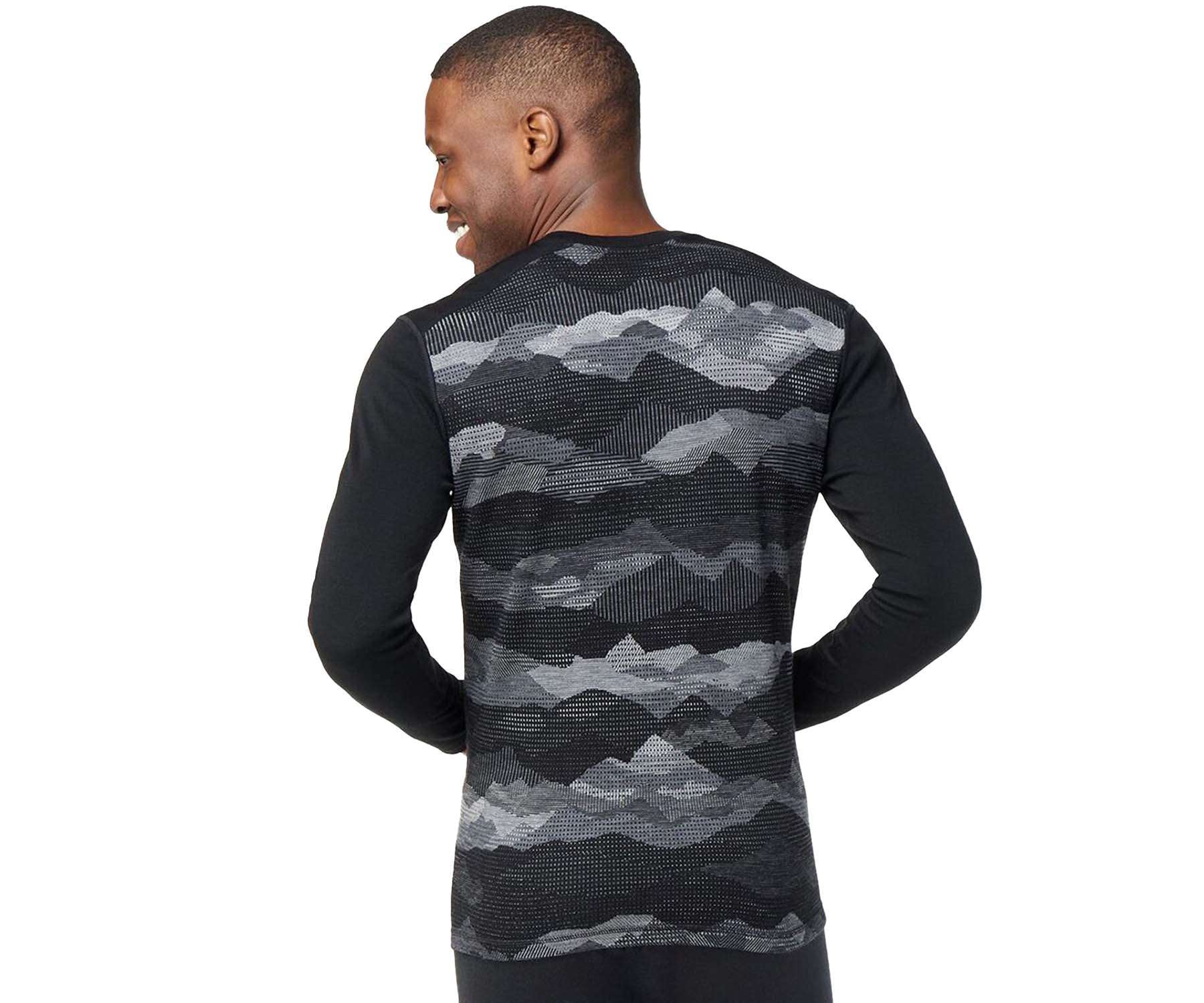 Smartwool Men's Classic Thermal Merino Base Layer Crew - Black Mountain Scape (SW0166351-K64 0822)