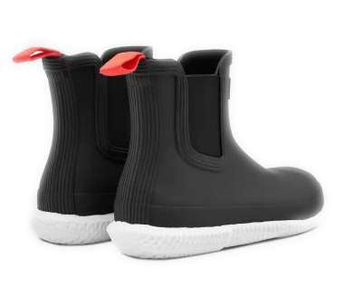 Hunter Women's Original Flat Heel Calendar Sole Chelsea Boots - Black/White WFS2103RMA