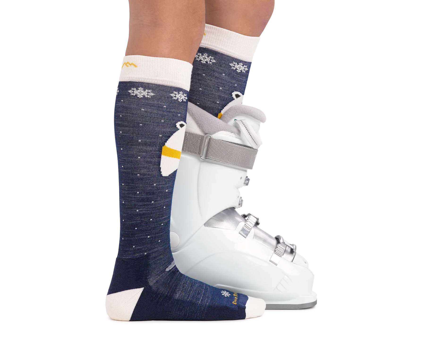 Darn Tough Kids Polar Bear Over-the-Calf Midweight Ski & Snowboard Sock (1891-C 0722)