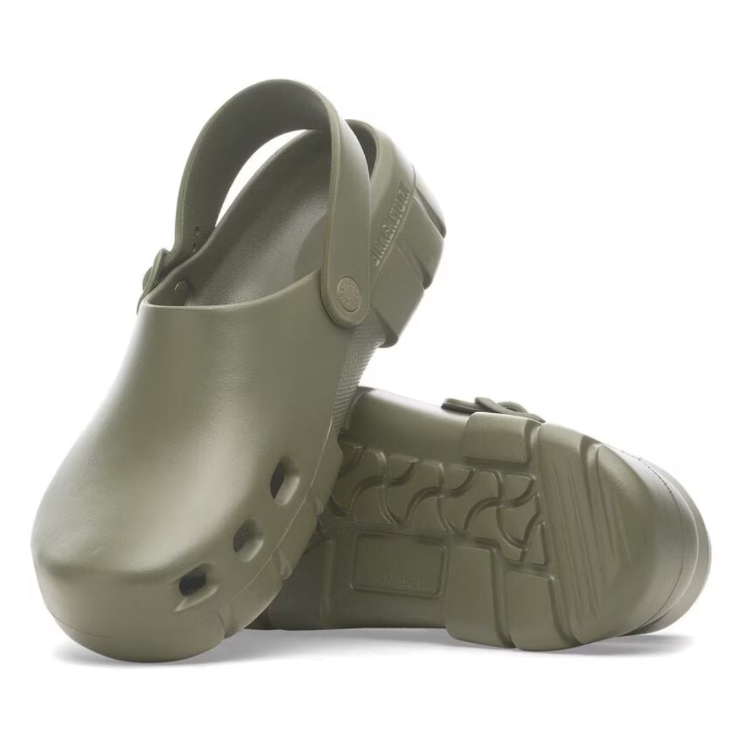 Birkenstock Birki Flow EVA clogs, lightweight, water-resistant footwear designed for comfort and durability.