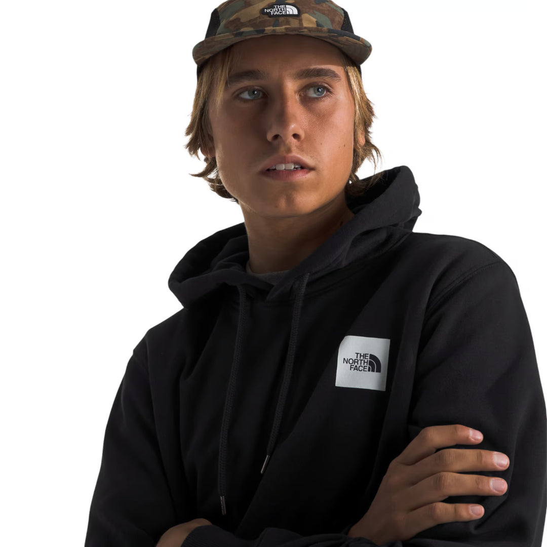 The North Face Men's Brand Proud Hoodie with a bold logo design and soft fleece fabric for everyday warmth and comfort.